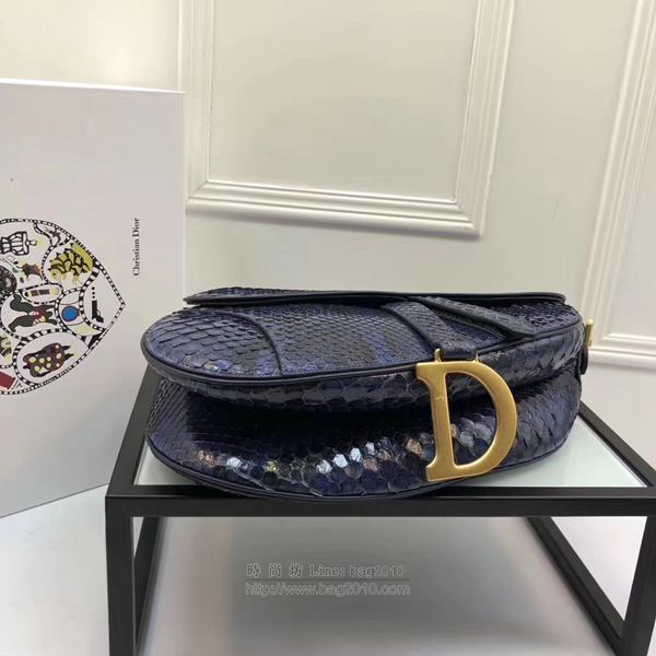 Dior包 Dior saddle頂級蟒蛇皮系列 迪奧馬鞍包 Dior斜挎小包 大號M9001  Dyd1012